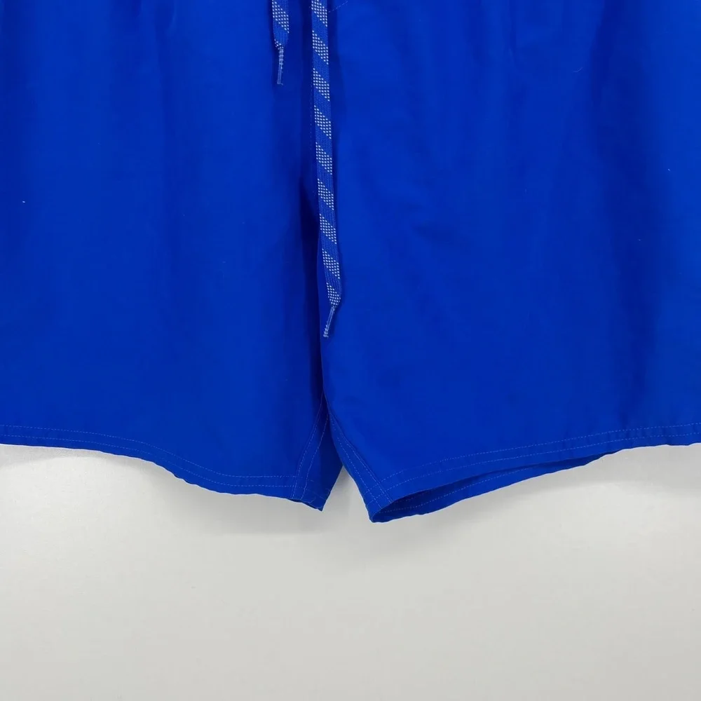 Nike‎ Swim Trunks Men's Size L Blue Mesh Lined Drawstring Swoosh Logo
